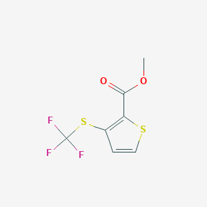 molecular formula C7H5F3O2S2 B12063810 Methyl 3-((trifluoromethyl)thio)thiophene-2-carboxylate 