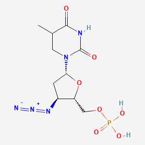 molecular formula C10H16N5O7P B12063849 [(2S,3S,5R)-3-azido-5-(5-methyl-2,4-dioxo-1,3-diazinan-1-yl)oxolan-2-yl]methyl dihydrogen phosphate 