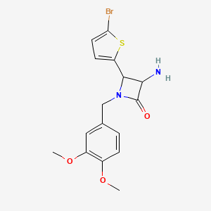 3-Amino-4-(5-bromothiophen-2-yl)-1-(3,4-dimethoxybenzyl)azetidin-2-one