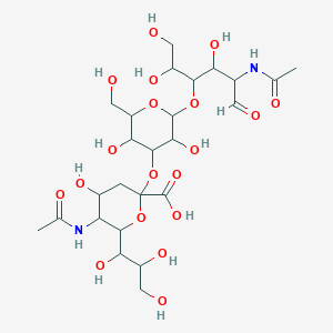 5-acetamido-2-[2-(5-acetamido-1,2,4-trihydroxy-6-oxohexan-3-yl)oxy-3,5-dihydroxy-6-(hydroxymethyl)oxan-4-yl]oxy-4-hydroxy-6-(1,2,3-trihydroxypropyl)oxane-2-carboxylic acid