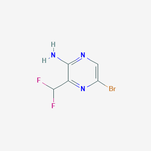 molecular formula C5H4BrF2N3 B12064022 5-Bromo-3-(difluoromethyl)pyrazin-2-amine 