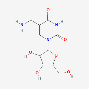 molecular formula C10H15N3O6 B12064092 5-(Aminomethyl)-1-[3,4-dihydroxy-5-(hydroxymethyl)oxolan-2-yl]pyrimidine-2,4-dione 