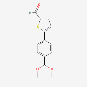 molecular formula C14H14O3S B12064267 5-(4-(Dimethoxymethyl)phenyl)thiophene-2-carbaldehyde 