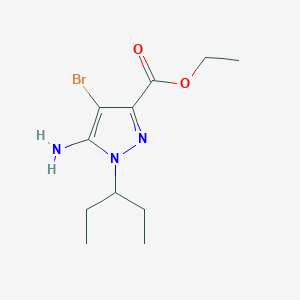 molecular formula C11H18BrN3O2 B12064340 Ethyl 5-amino-4-bromo-1-(1-ethylpropyl)pyrazole-3-carboxylate 