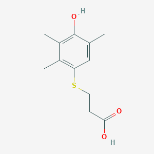 molecular formula C12H16O3S B12064441 Propanoic acid, 3-[(4-hydroxy-2,3,5-trimethylphenyl)thio]- 