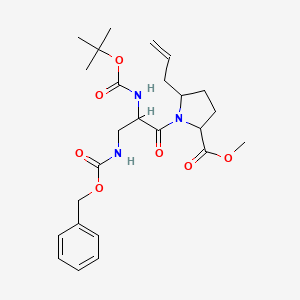 molecular formula C25H35N3O7 B12064570 Methyl (2S)-5-Allyl-1-[(S)-3-(Cbz-amino)-2-(Boc-amino)propanoyl]pyrrolidine-2-carboxylate 