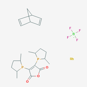 molecular formula C23H32BF4O3P2Rh- B12064584 Bicyclo[2.2.1]hepta-2,5-diene;3,4-bis(2,5-dimethylphospholan-1-yl)furan-2,5-dione;rhodium;tetrafluoroborate 