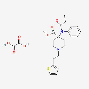 molecular formula C24H30N2O7S B1206467 Methyl 4-((1-oxopropyl)phenylamino)-1-(2-(2-thienyl)ethyl)-4-piperidinecarboxylate ethanedioate CAS No. 61086-45-1