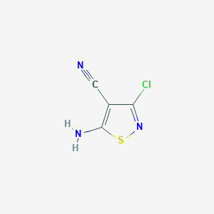 molecular formula C4H2ClN3S B12064671 5-Amino-3-chloroisothiazole-4-carbonitrile 