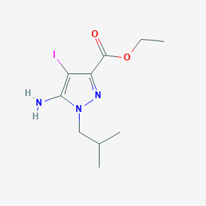 molecular formula C10H16IN3O2 B12064702 Ethyl 5-amino-4-iodo-1-isobutyl-pyrazole-3-carboxylate 