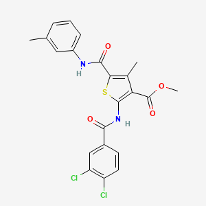 molecular formula C22H18Cl2N2O4S B12064840 Methyl 2-(3,4-dichlorobenzamido)-4-methyl-5-(m-tolylcarbamoyl)thiophene-3-carboxylate 