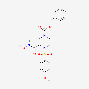 molecular formula C20H23N3O7S B1206491 4-(Benzyloxycarbonyl)-1-(4-methoxyphenylsulfonyl)-N-hydroxypiperazine-2-carboxamide 