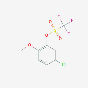 molecular formula C8H6ClF3O4S B12064958 Methanesulfonic acid, 1,1,1-trifluoro-, 5-chloro-2-methoxyphenyl ester CAS No. 1446016-95-0