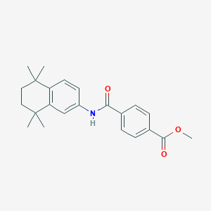 molecular formula C23H27NO3 B012065 Methyl 4-((5,5,8,8-tetramethyl-5,6,7,8-tetrahydronaphthalen-2-YL)carbamoyl)benzoate CAS No. 94497-53-7