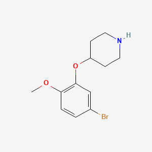 molecular formula C12H16BrNO2 B12065052 4-(5-Bromo-2-methoxy-phenoxy)-piperidine 