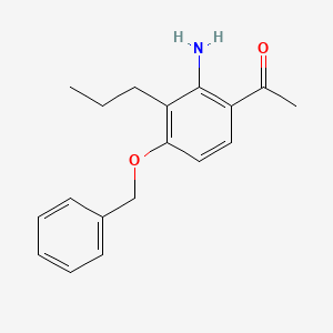 molecular formula C18H21NO2 B12065094 Ethanone, 1-[2-amino-4-(phenylmethoxy)-3-propylphenyl]- CAS No. 87472-99-9