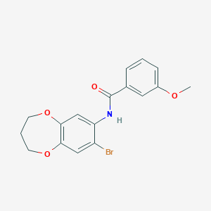 molecular formula C17H16BrNO4 B1206510 N-(7-bromo-3,4-dihydro-2H-1,5-benzodioxepin-8-yl)-3-methoxybenzamide 