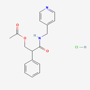 molecular formula C17H19ClN2O3 B1206511 alpha-((Acetyloxy)methyl)-N-(4-pyridinylmethyl)benzeneacetamide hydrochloride CAS No. 36256-93-6