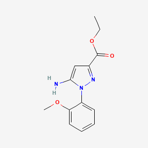 molecular formula C13H15N3O3 B12065267 Ethyl 5-amino-1-(2-methoxyphenyl)pyrazole-3-carboxylate 