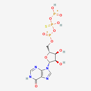 molecular formula C10H13N4O11P3S+2 B12065291 Inosine 5'-(trihydrogendiphosphate), P'-anhydride with phosphorothioic acid 