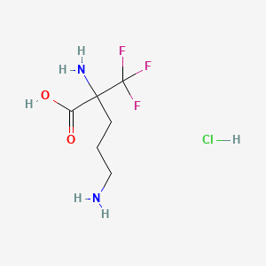 molecular formula C6H12ClF3N2O2 B12065392 2,5-diamino-2-(trifluoromethyl)pentanoic acid;hydrochloride CAS No. 1980033-64-4