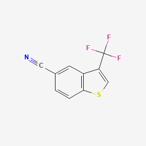 molecular formula C10H4F3NS B12065474 3-(Trifluoromethyl)-1-benzothiophene-5-carbonitrile CAS No. 617706-26-0