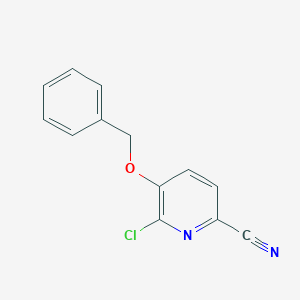 molecular formula C13H9ClN2O B12065492 5-Benzyloxy-6-chloro-pyridine-2-carbonitrile 