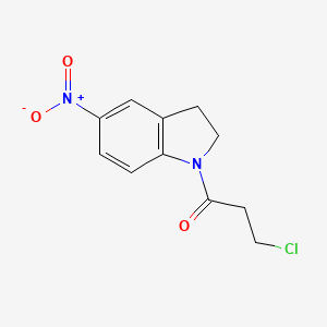 molecular formula C11H11ClN2O3 B12065571 1-Propanone, 3-chloro-1-(2,3-dihydro-5-nitro-1H-indol-1-yl)- CAS No. 680214-08-8