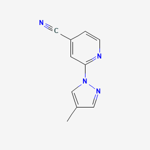 molecular formula C10H8N4 B12065595 2-(4-Methyl-1H-pyrazol-1-yl)isonicotinonitrile 