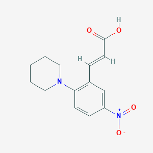 2-Propenoic acid, 3-[5-nitro-2-(1-piperidinyl)phenyl]-