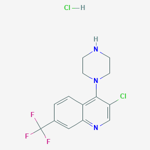 molecular formula C14H14Cl2F3N3 B12065644 3-Chloro-4-(piperazin-1-yl)-7-(trifluoromethyl)quinoline hydrochloride CAS No. 1203579-33-2