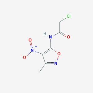 molecular formula C6H6ClN3O4 B12065746 2-chloro-N-(3-methyl-4-nitro-1,2-oxazol-5-yl)acetamide 