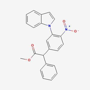 molecular formula C23H18N2O4 B12065870 Methyl 2-(3-(1H-indol-1-yl)-4-nitrophenyl)-2-phenylacetate 