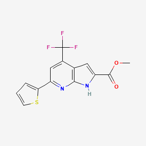 methyl 6-(thiophen-2-yl)-4-(trifluoromethyl)-1H-pyrrolo[2,3-b]pyridine-2-carboxylate