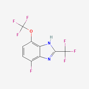 molecular formula C9H3F7N2O B12065887 1H-Benzimidazole, 7-fluoro-4-(trifluoromethoxy)-2-(trifluoromethyl)- CAS No. 2149591-29-5