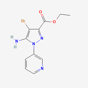 molecular formula C11H11BrN4O2 B12065916 Ethyl 5-amino-4-bromo-1-(3-pyridyl)pyrazole-3-carboxylate 