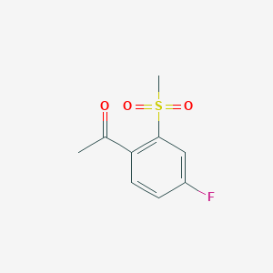 molecular formula C9H9FO3S B12065938 Ethanone, 1-[4-fluoro-2-(methylsulfonyl)phenyl]- CAS No. 1822782-04-6