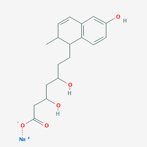 molecular formula C18H23NaO5 B12065991 (betaR,deltaR,1S,2S)-1,2-Dihydro-beta,delta,6-trihydroxy-2-methyl-1-naphthaleneheptanoic Acid (Pravastatin Impurity) 