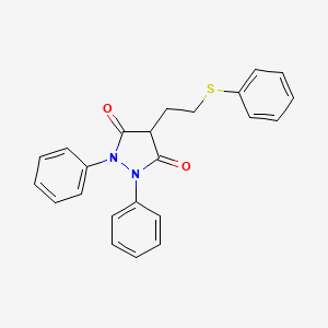 molecular formula C23H20N2O2S B1206609 1,2-二苯基-4-(2-苯硫代乙基)吡唑烷-3,5-二酮 CAS No. 3736-92-3