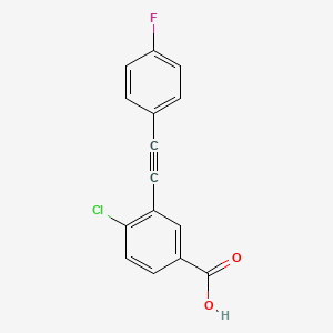 molecular formula C15H8ClFO2 B12066176 4-Chloro-3-(4-fluoro-phenylethynyl)-benzoic acid 