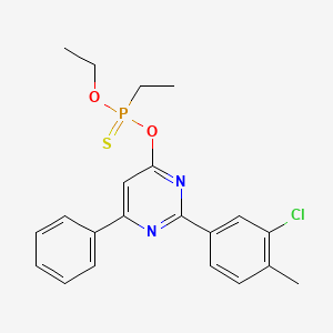 Phosphonothioic acid, ethyl-, O-[2-(3-chloro-4-methylphenyl)-6-phenyl-4-pyrimidinyl] O-ethyl ester