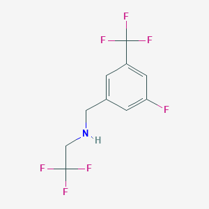 molecular formula C10H8F7N B12066401 {[3-Fluoro-5-(trifluoromethyl)phenyl]methyl}(2,2,2-trifluoroethyl)amine 