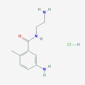 molecular formula C10H16ClN3O B12066430 5-Amino-N-(2-aminoethyl)-2-methylbenzamide hydrochloride 