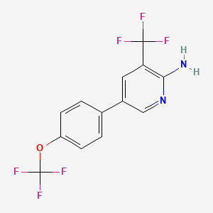 molecular formula C13H8F6N2O B12066513 5-(4-(Trifluoromethoxy)phenyl)-3-(trifluoromethyl)pyridin-2-amine 