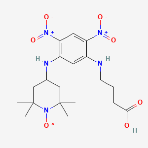 molecular formula C19H28N5O7 B1206654 1-gamma-Aminobutyrate-5-N-(1-oxyl-2,2,6,6-tetramethyl-4-aminopiperidinyl)-2,4-dinitrobenzene CAS No. 63677-34-9