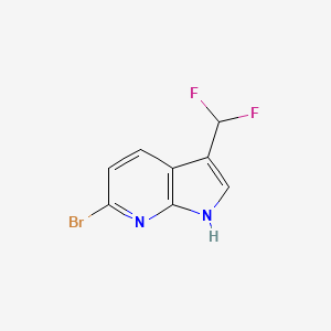 molecular formula C8H5BrF2N2 B12066585 6-Bromo-3-(difluoromethyl)-1H-pyrrolo[2,3-B]pyridine 