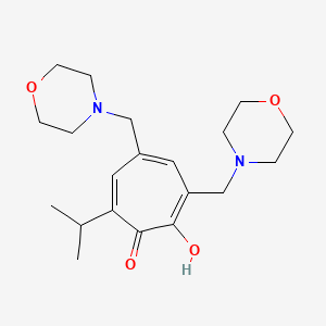molecular formula C20H30N2O4 B1206666 5,7-Bis(morpholinomethyl)-2-hydroxy-3-isopropyl-2,4,6-cycloheptatrien-1-one CAS No. 34723-12-1