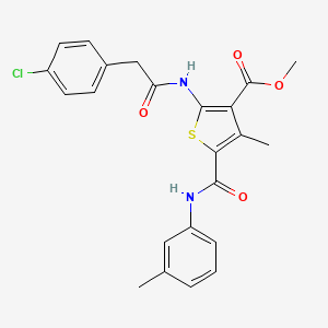 Methyl 2-(2-(4-chlorophenyl)acetamido)-4-methyl-5-(m-tolylcarbamoyl)thiophene-3-carboxylate