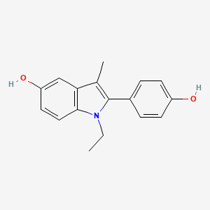 molecular formula C17H17NO2 B1206670 1-Ethyl-2-(4-hydroxyphenyl)-3-methyl-1h-indol-5-ol CAS No. 86111-11-7