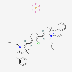 molecular formula C46H52ClF6N2P B12066731 3-Butyl-2-(2-[3-[2-(3-butyl-1,1-dimethyl-1,3-dihydrobenzo[e]indol-2-ylidene)ethylidene]-2-chloro-cyclohex-1-enyl]vinyl)-1,1-dimethyl-1h-benzo[e]indolium hexafluorophosphate CAS No. 885691-99-6